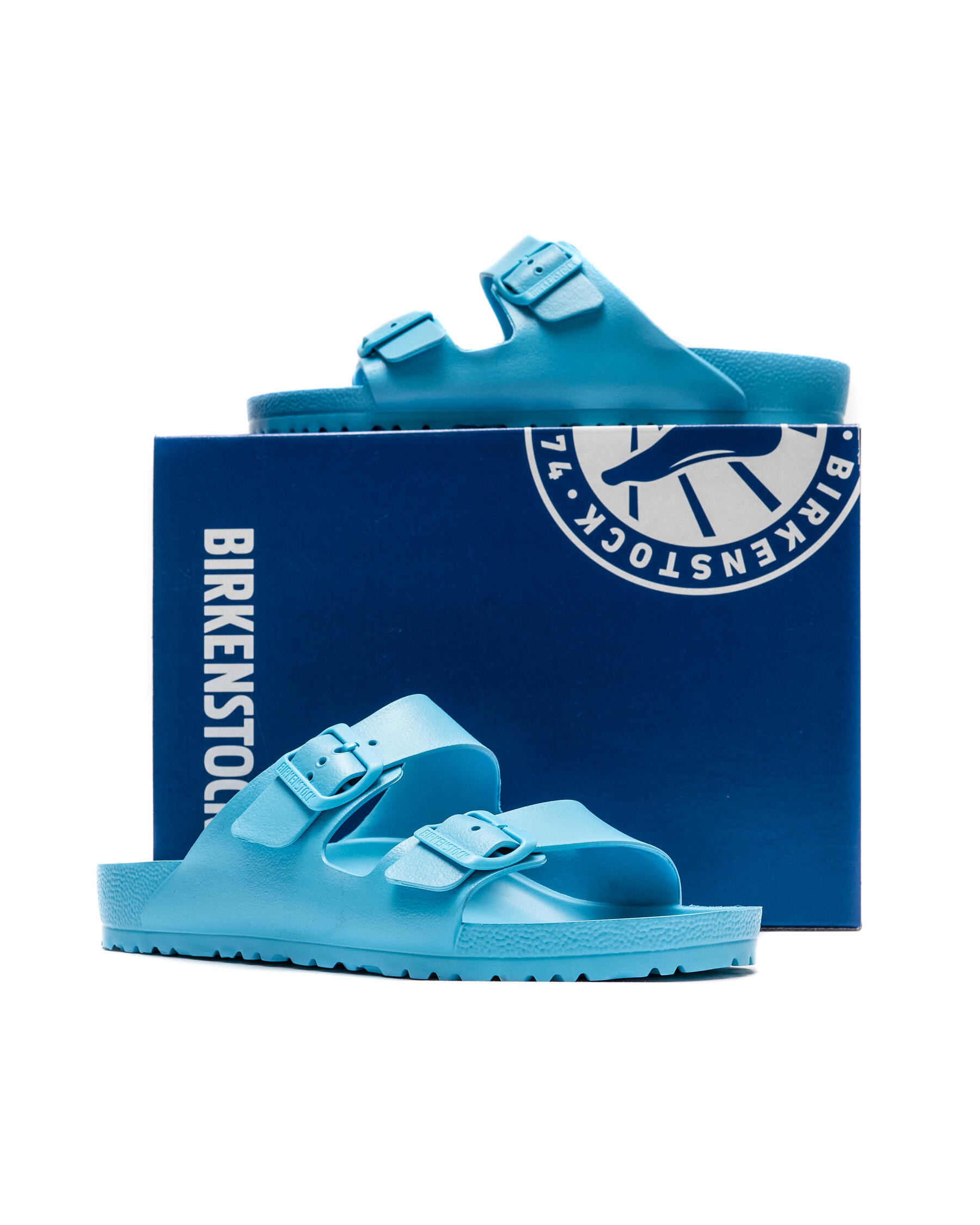 birkenstock arizona metallic blue